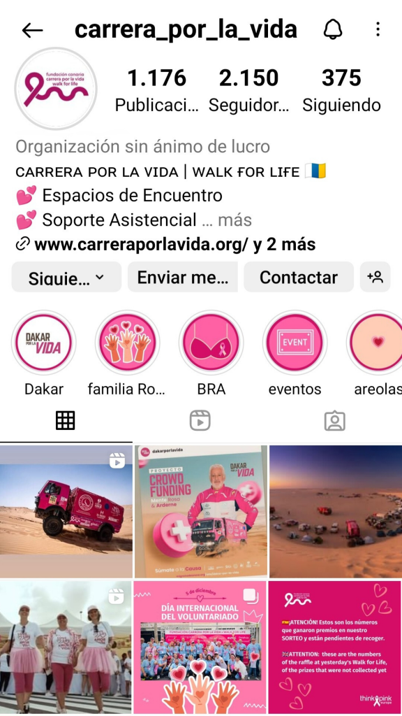Instagram carrera por la vida